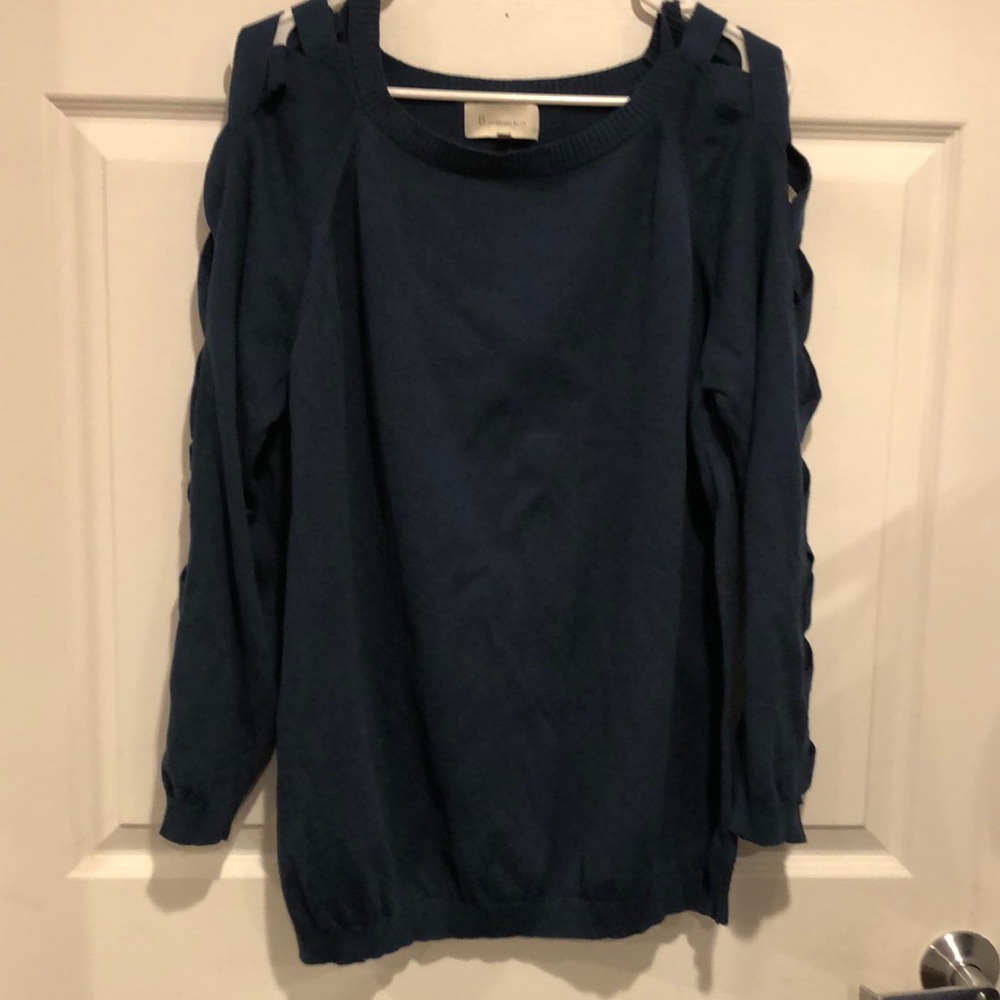 Green Cut out sleeves Sweater